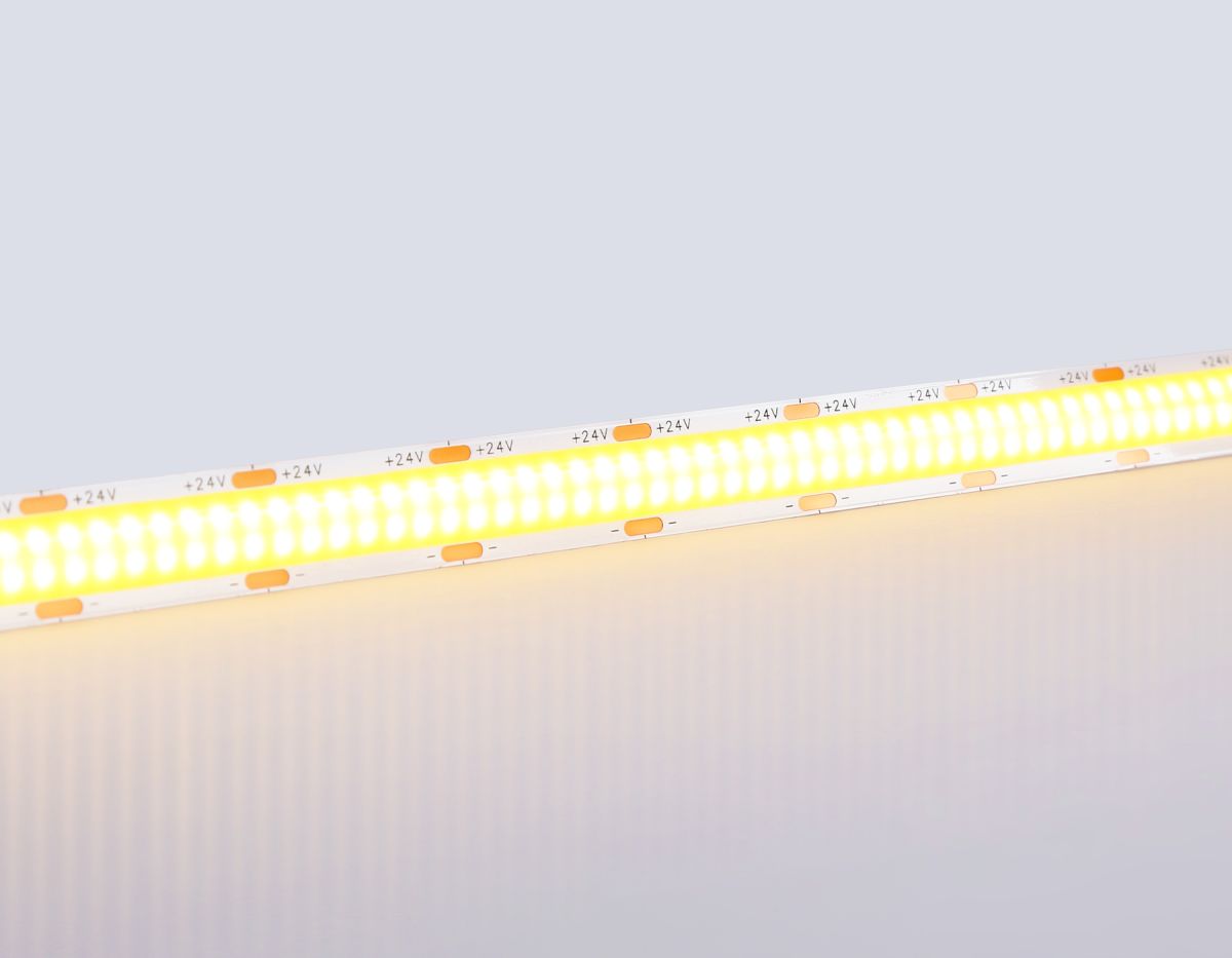 Светодиодная лента Ambrella Light Illumination COB 616Led/19W m/ 24V IP20 3000K/ 5m*12mm*2mm (2 конт.) GS4801
