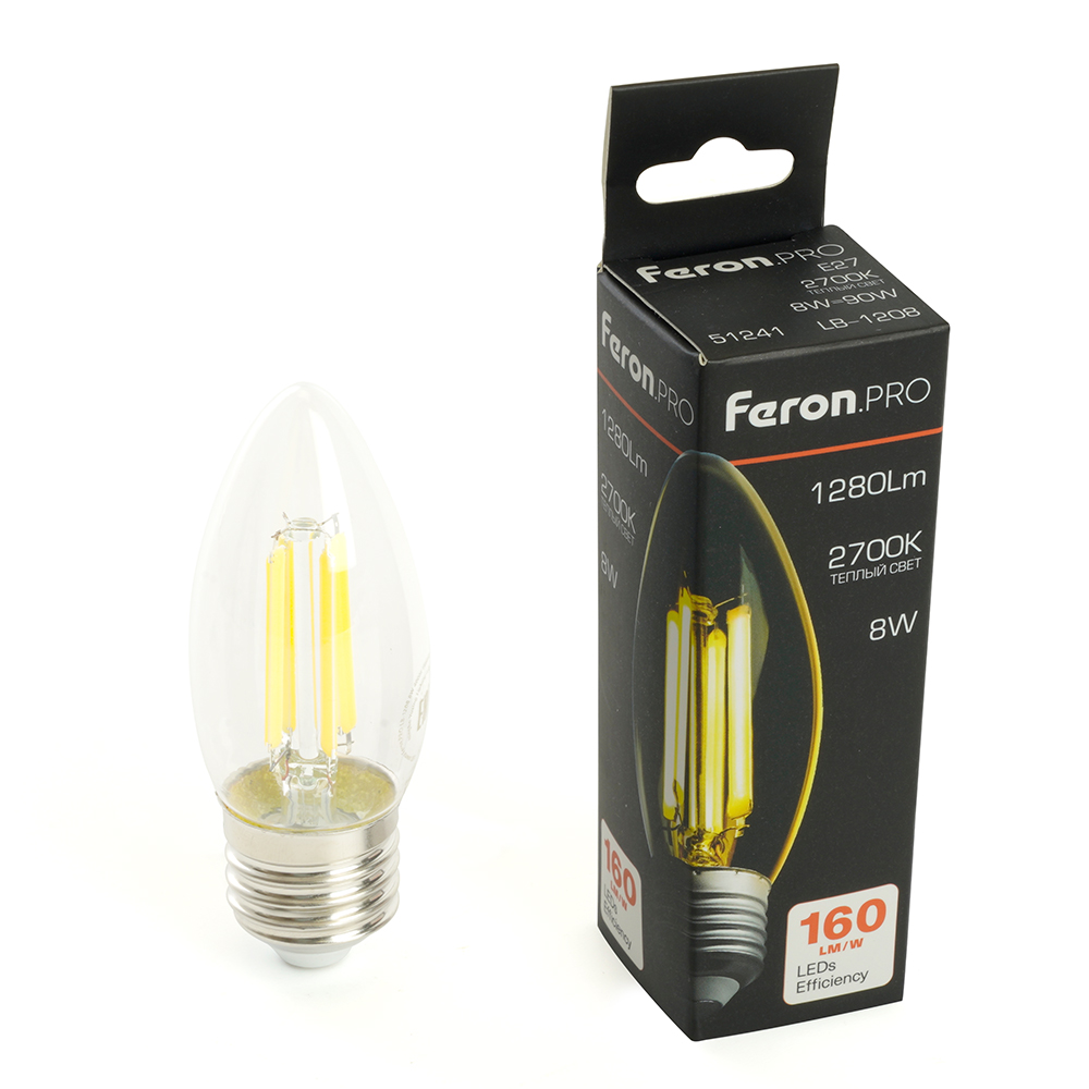 Светодиодная лампа Feron LB-1208 E27 8W 2700K 51241 Светодиодная лампа Feron LB-1208 E27 8W 2700K 51241