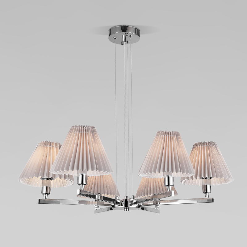 Подвесная люстра Eurosvet Peony 60136/6 хром/серый Подвесная люстра Eurosvet Peony 60136/6 хром/серый