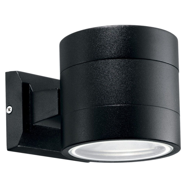 Уличный настенный светильник Ideal Lux Snif Round AP1 Nero 061450 Уличный настенный светильник Ideal Lux Snif Round AP1 Nero 061450