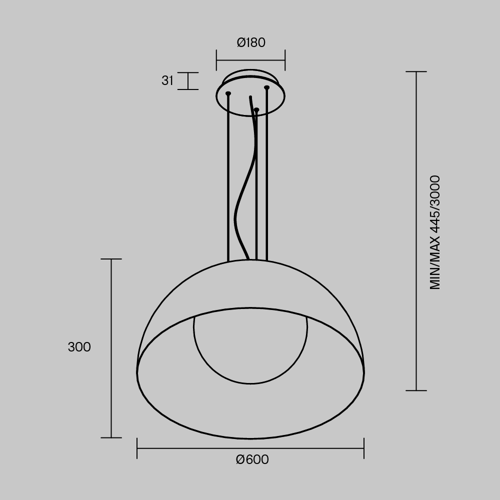 Подвесной светильник Maytoni Batten MOD472PL-L33B3K