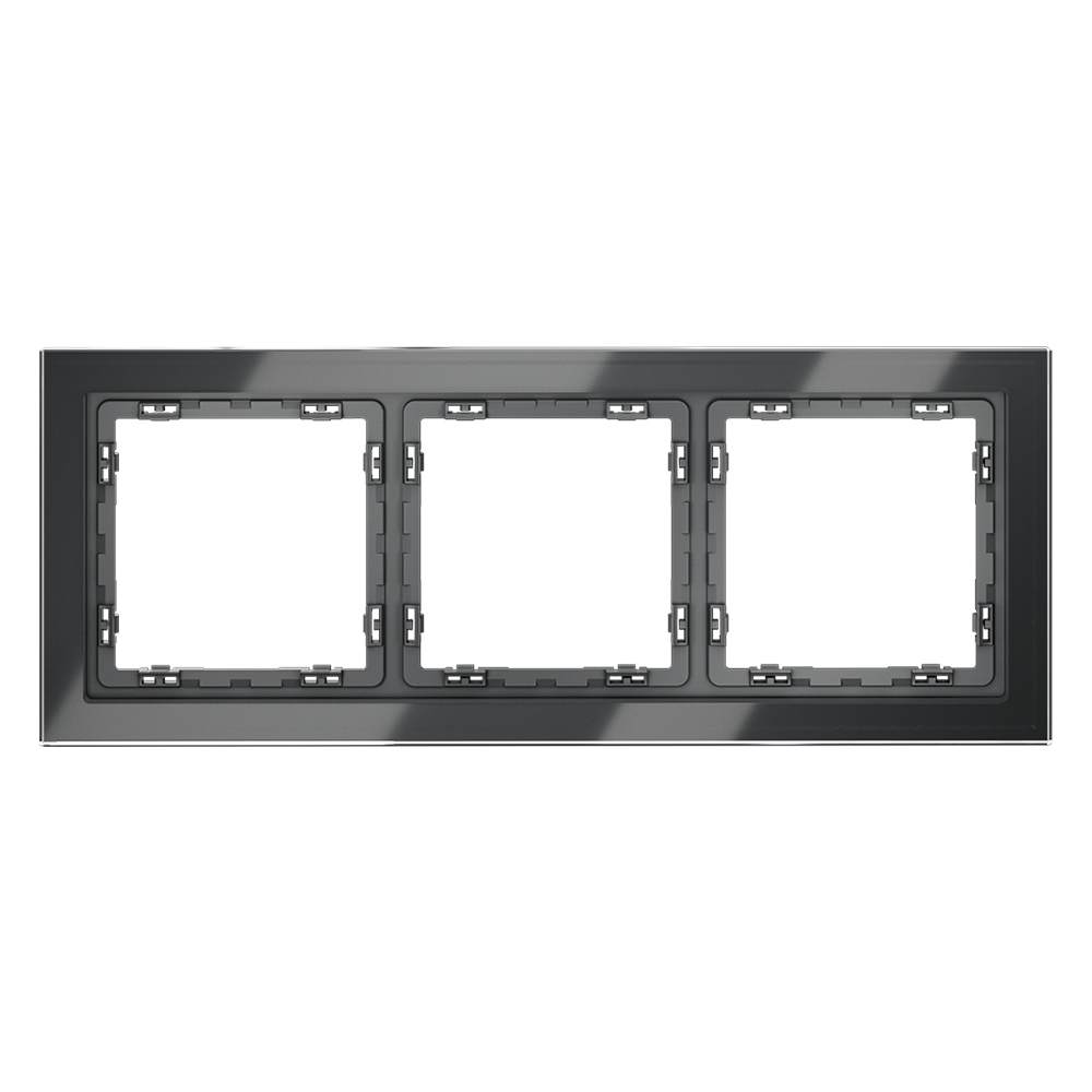 Рамка на 3 поста Voltum S70 VLS110307 (графит, стекло)