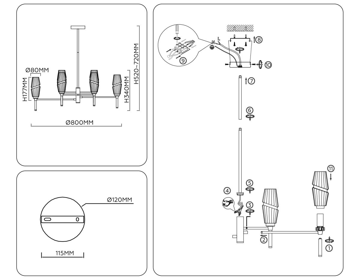 Люстра на штанге Ambrella Light High Light Modern LH55202
