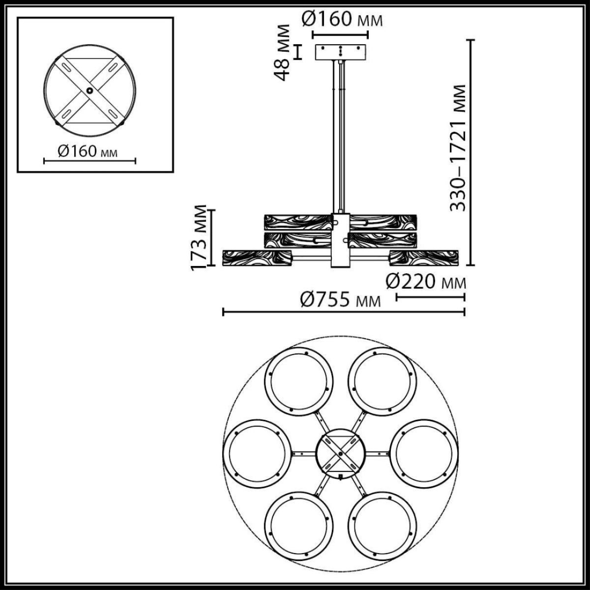 Подвесная люстра Odeon Light L-Vision Riviera 5450/99LB