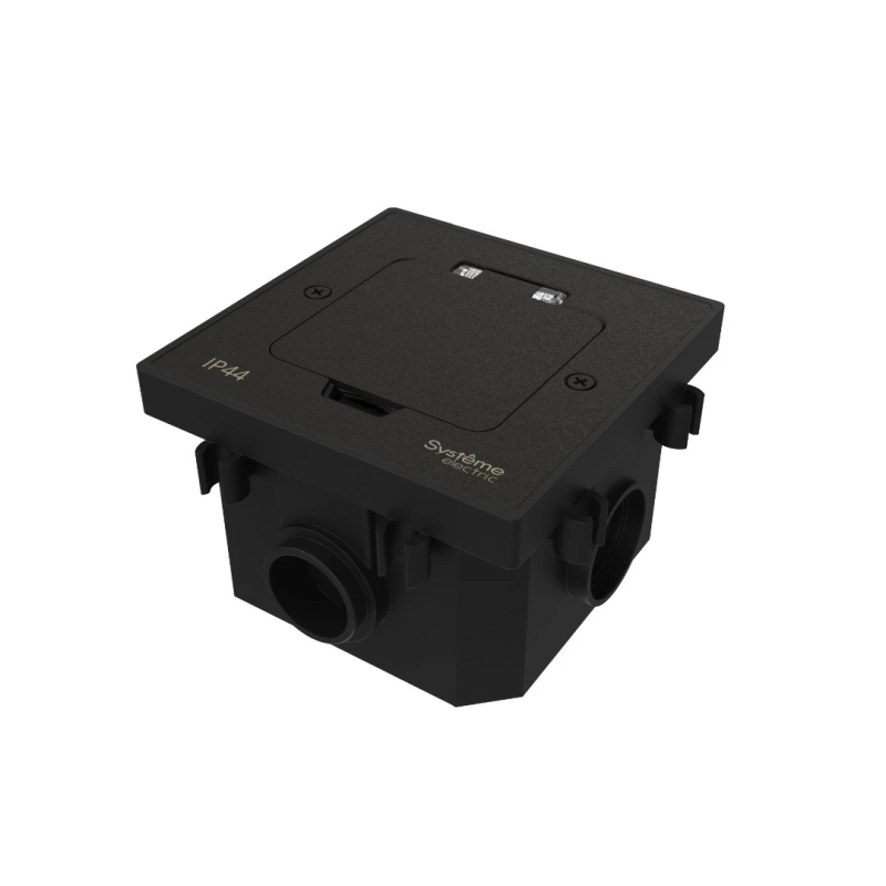 Лючок на 2 модуля IP44 с монтажной коробкой для бетонных полов , тип MDK20 Systeme Elecrtic MultiDesk MDK20202MBC