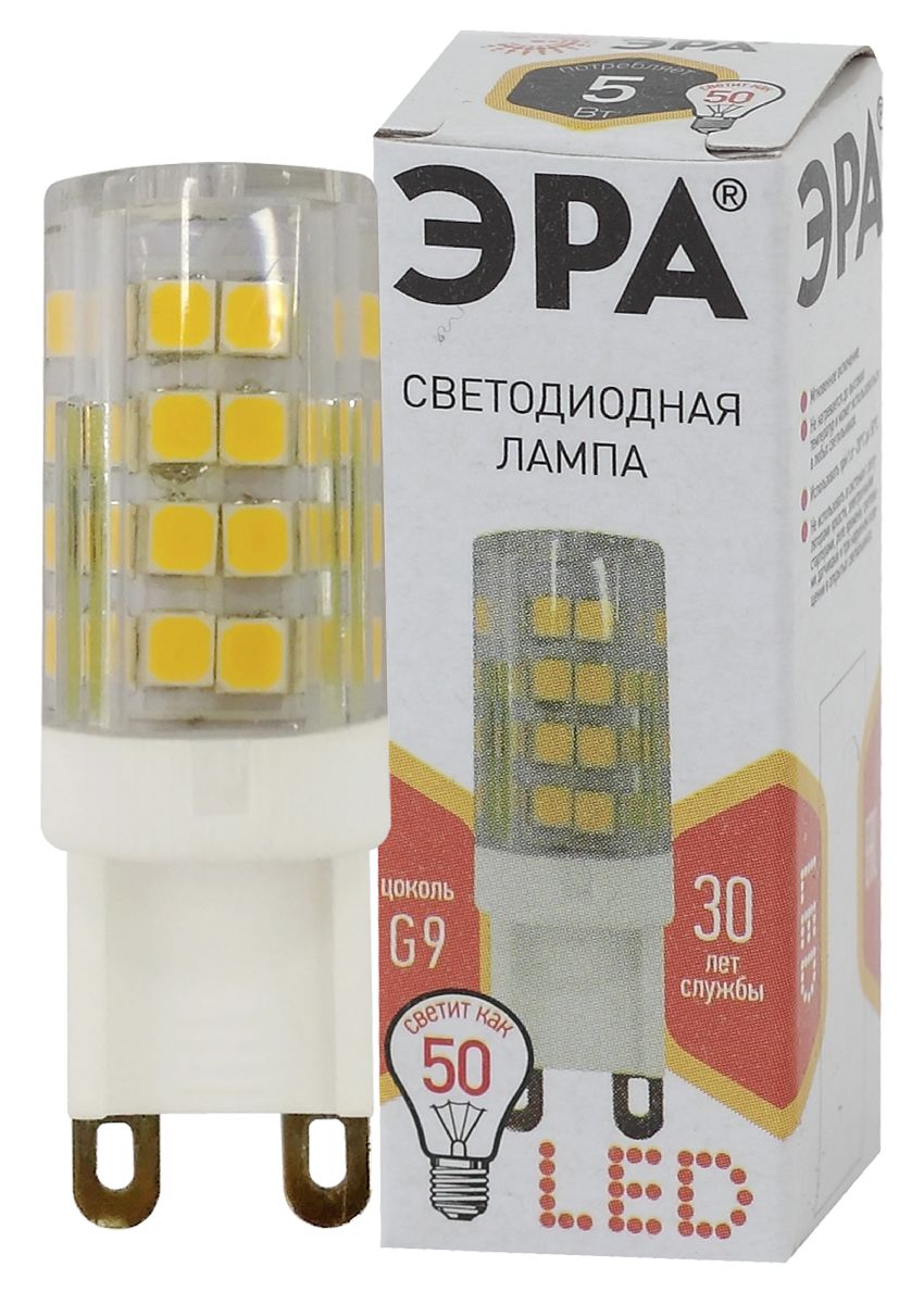 Лампа светодиодная Эра G9 5W 2700K LED JCD-5W-CER-827-G9 Б0027863 Лампа светодиодная Эра G9 5W 2700K LED JCD-5W-CER-827-G9 Б0027863