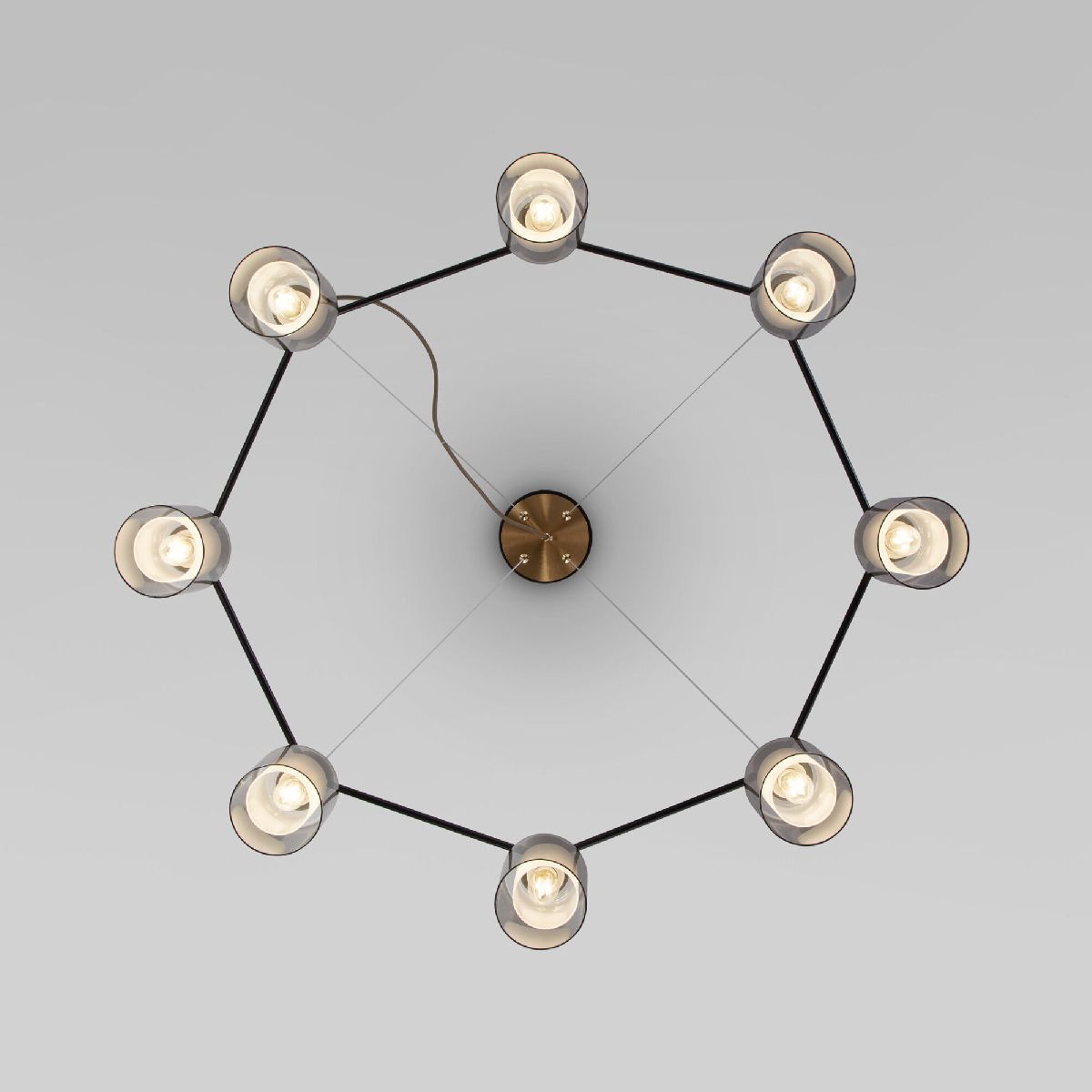 Подвесная люстра Eurosvet Notion 70219/8 черный/античная бронза a065300