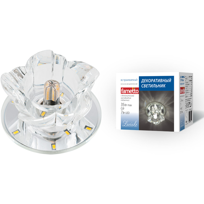 Встраиваемый светильник Fametto Luciole DLS-L125 G9 GLASSY/CLEAR UL-00000376 Встраиваемый светильник Fametto Luciole DLS-L125 G9 GLASSY/CLEAR UL-00000376