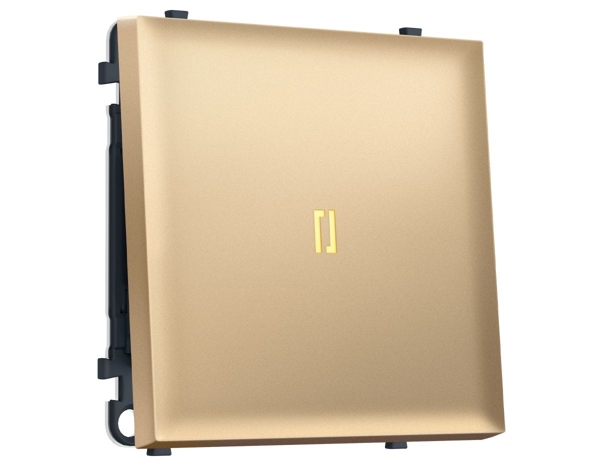 Комплект механизма 1-кл проходного выключателя с подсветкой 3200K SIGMA Золото Мягкое касание 10A-250V QUANT PRO Ambrella Volt MS882030 (SP8820, PR105, G22Y)