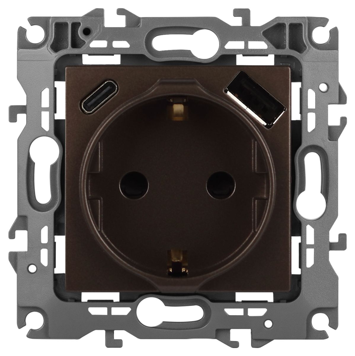 Розетка со шторками с USB type-A+C Эра 12-4108-13 Б0067757