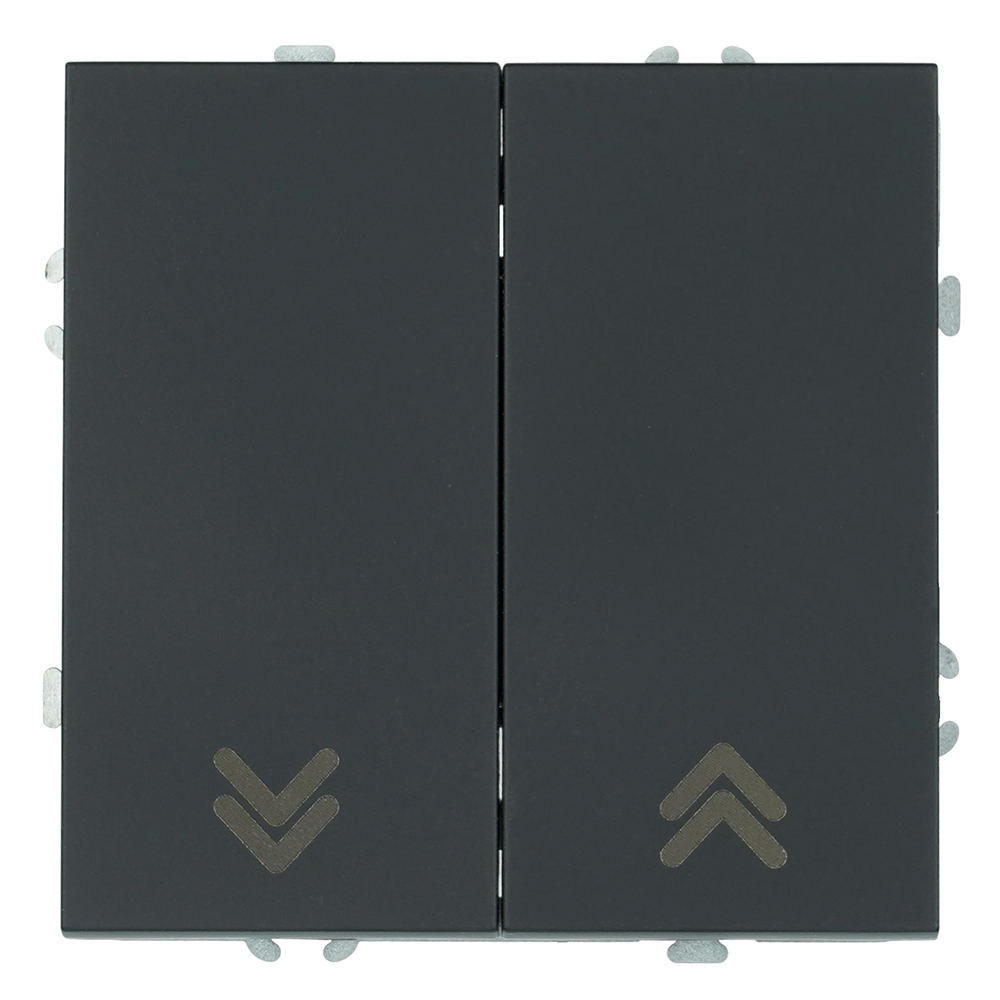 Выключатель 2-клавишный самовозвратный (механизм) Stekker Эмили 250В 10А RSW10-5113-05 черный уголь soft touch 50327