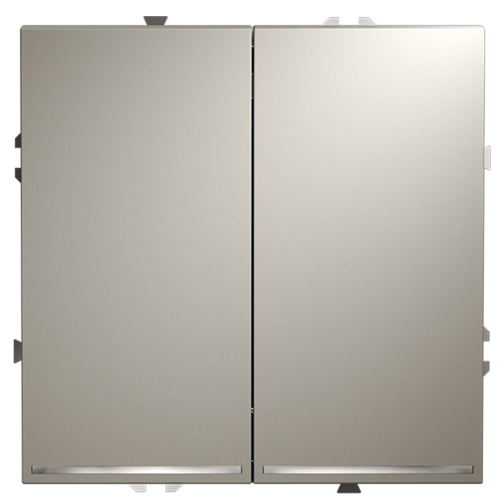 Проходной переключатель двухклавишный с подсветкой Voltum S70 VLS020403 (кашемир)