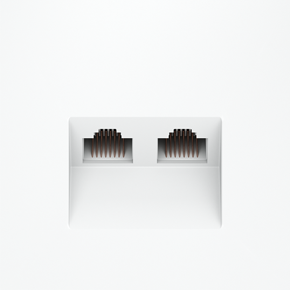 Розетка компьютерная двойная Voltum S70 VLS060202 (белый матовый)