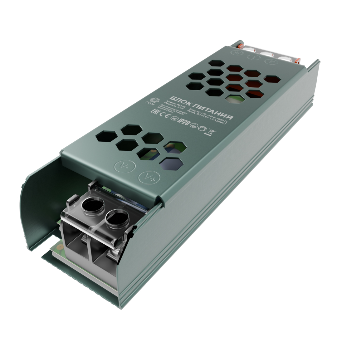 Блок питания OGM 24В, 40Вт, 175-240В, 1,6А, IP20 PS3-56