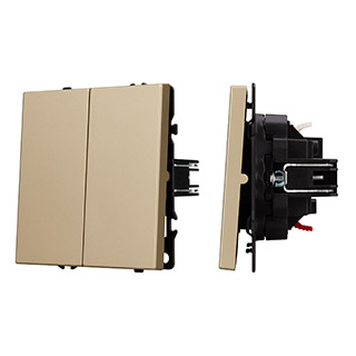 Механизм звонкового выключателя двухклавишный Arlight SWT-NOBE-MKR2-SFPL-GD (230V, 10A) (Золотой песок) 061739