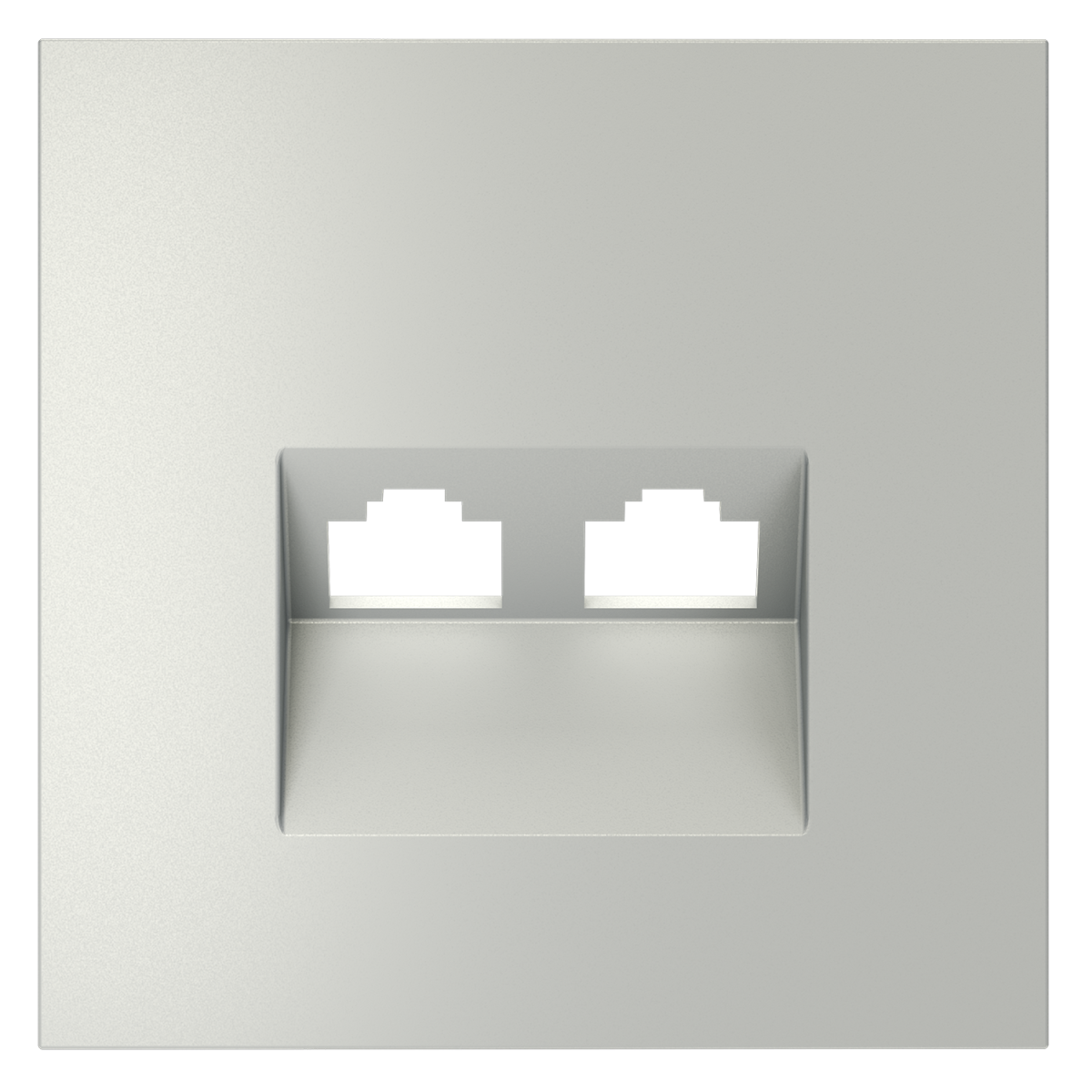 Накладка для розетки компьютерной двойной RJ45+RJ45 кат.6 Voltum S70 (сталь) VLS001405