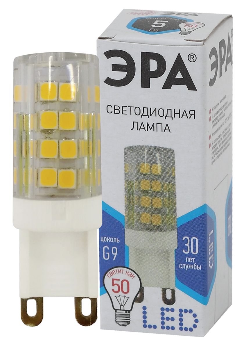 Лампа светодиодная Эра G9 5W 4000K LED JCD-5W-CER-840-G9 Б0027864 Лампа светодиодная Эра G9 5W 4000K LED JCD-5W-CER-840-G9 Б0027864