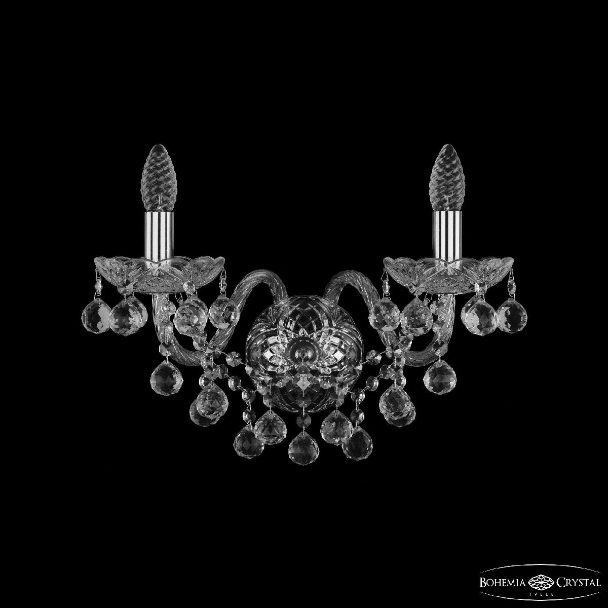Бра Bohemia Ivele Crystal 1409B/2/195/XL Ni Бра Bohemia Ivele Crystal 1409B/2/195/XL Ni