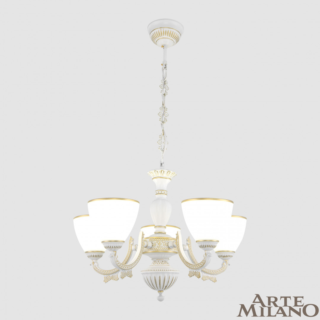 Подвесная люстра Arte Milano 342837/5 WT+G Подвесная люстра Arte Milano 342837/5 WT+G