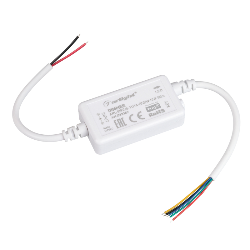 Диммер Arlight ARL-Sirius-Tuya-RGBW-SUF Slim (12-24V, 4x1.5A, 2.4G) 032349 Диммер Arlight ARL-Sirius-Tuya-RGBW-SUF Slim (12-24V, 4x1.5A, 2.4G) 032349