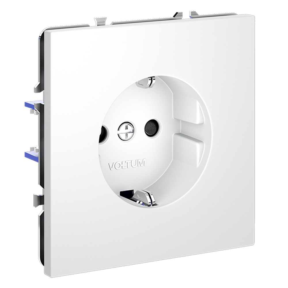 Розетка со шторками Voltum S70 VLS040202 (белый матовый)