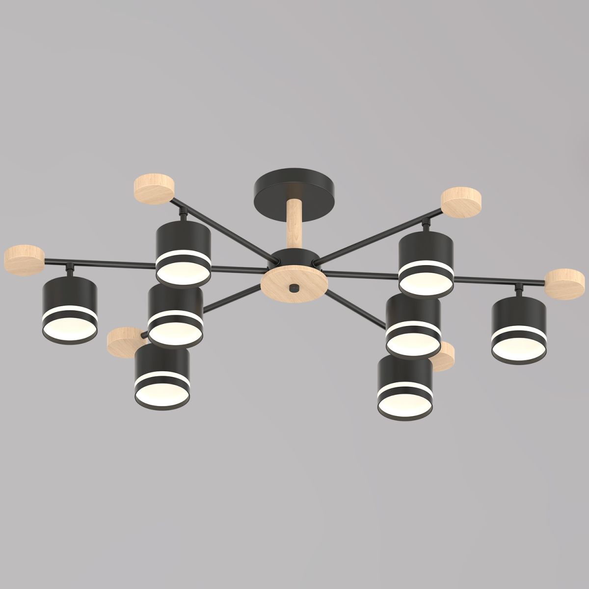 Люстра на штанге Reluce 78730-0.3-08 GX53 BK+WOOD