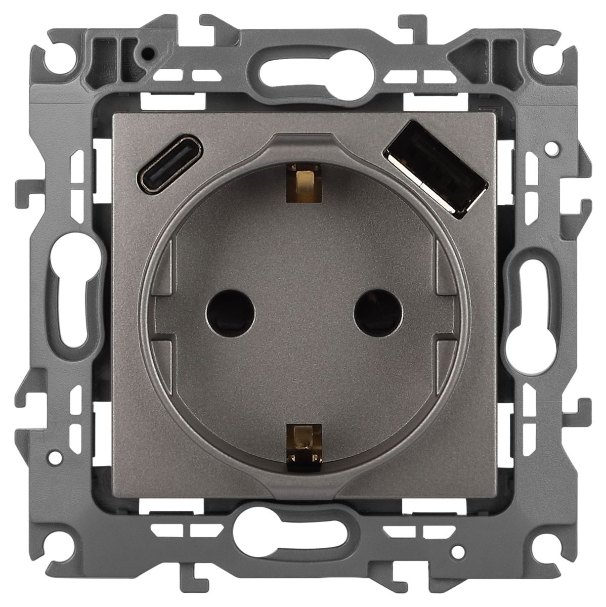 Розетка со шторками с USB type-A+C Эра 12-4108-16 Б0067762