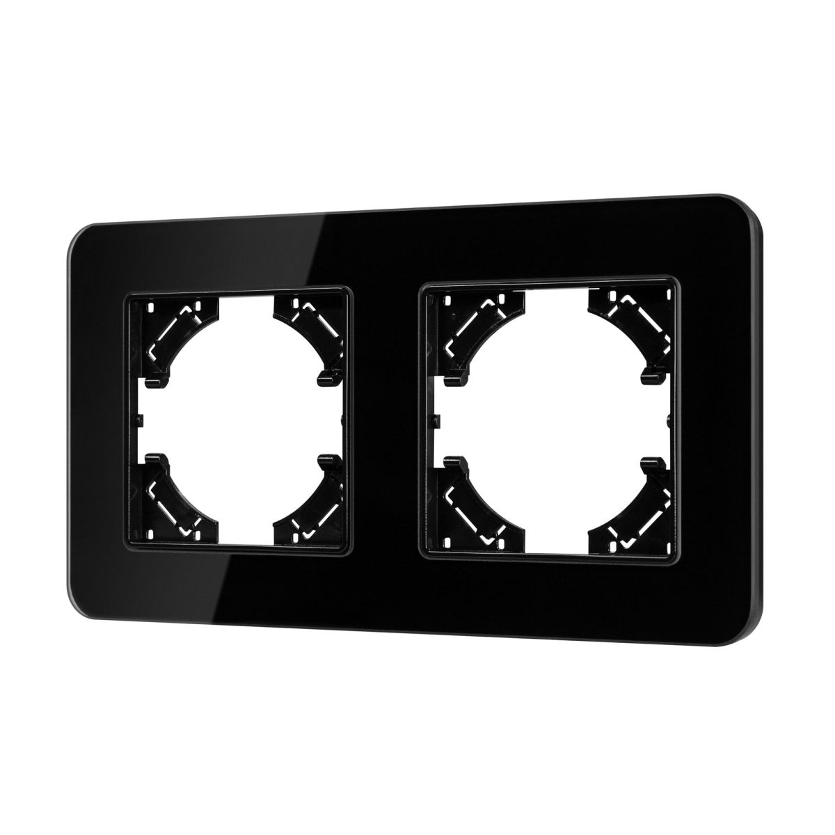 Рамка на 2 поста стеклянная Arlight FRM-OMALI-GS-2-BK 049693 Рамка на 2 поста стеклянная Arlight FRM-OMALI-GS-2-BK 049693