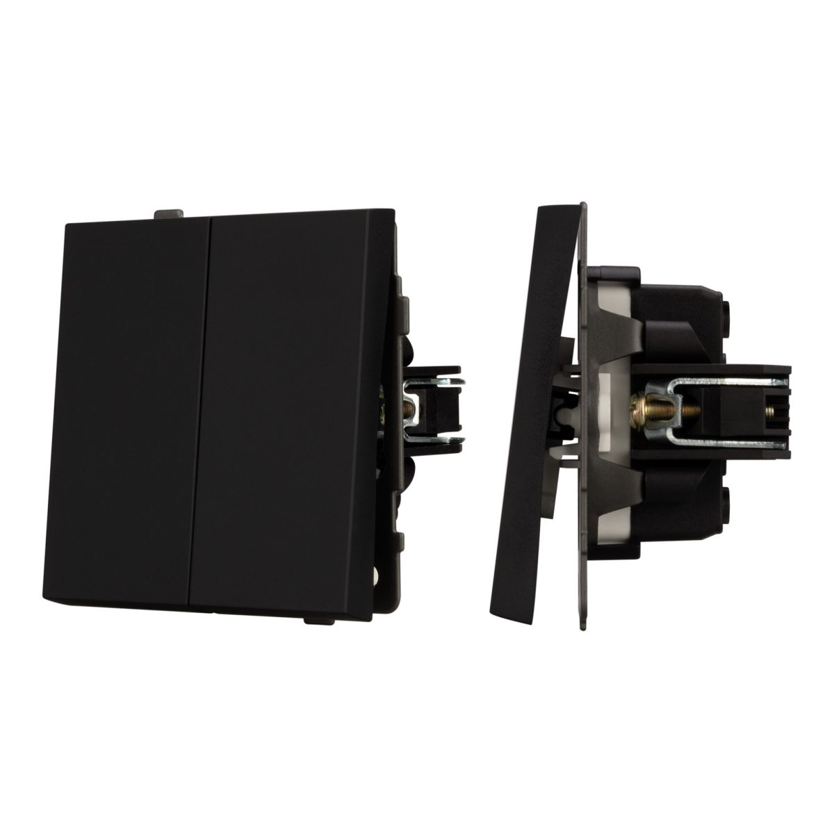 Механизм выключателя двухклавишный проходной Arlight SWT-TENDO-MKP2-SFPL-BK (230V, 10A) 054553