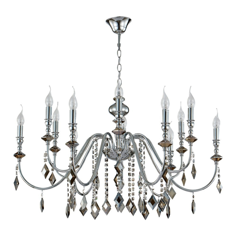 Подвесная люстра Crystal Lux MERCEDES SP6+6 CHROME/SMOKE Подвесная люстра Crystal Lux MERCEDES SP6+6 CHROME/SMOKE