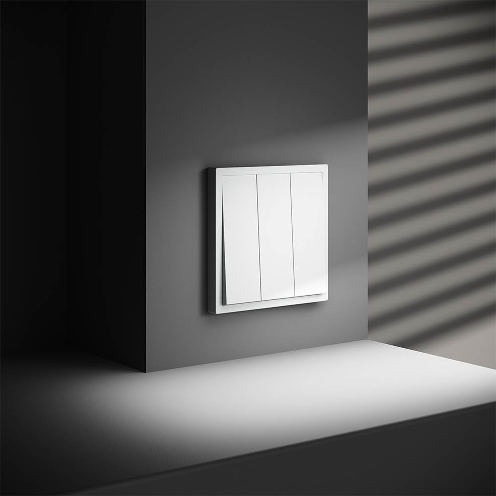 Выключатель трехклавишный Voltum S70 VLS030102 (белый матовый)