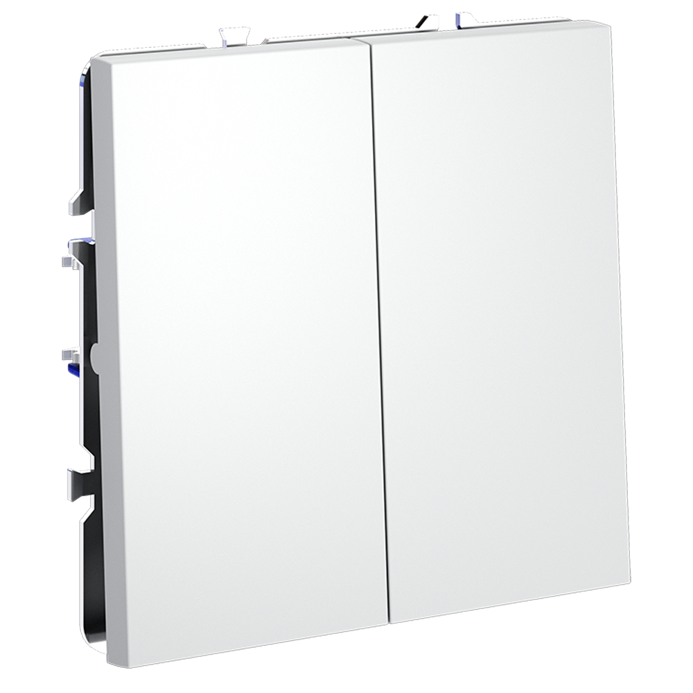 Проходной переключатель двухклавишный Voltum S70 VLS020302 (белый матовый)