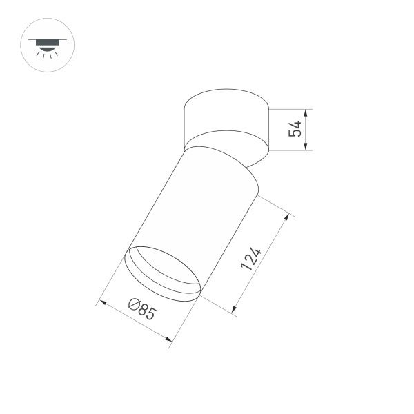Корпус накладного светильника Arlight SP-Polo-Surface-Flap-R85 024382(1)