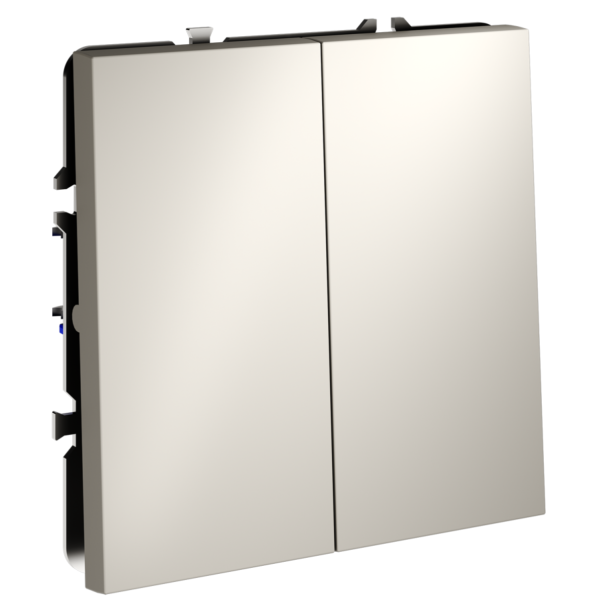 Перекрестный переключатель встраиваемый Voltum S70 двухклавишный 10А, (кашемир) VLS020503