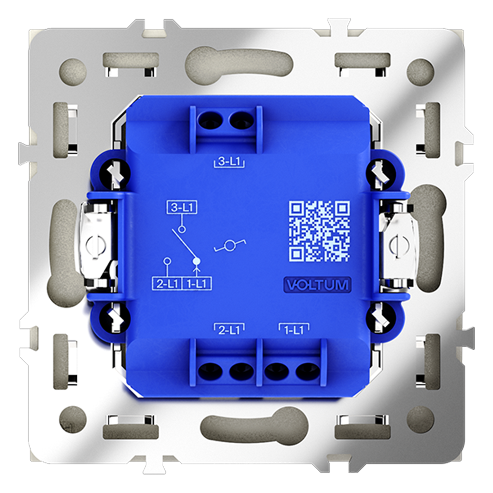 Проходной переключатель одноклавишный Voltum S70 VLS010305 (сталь)
