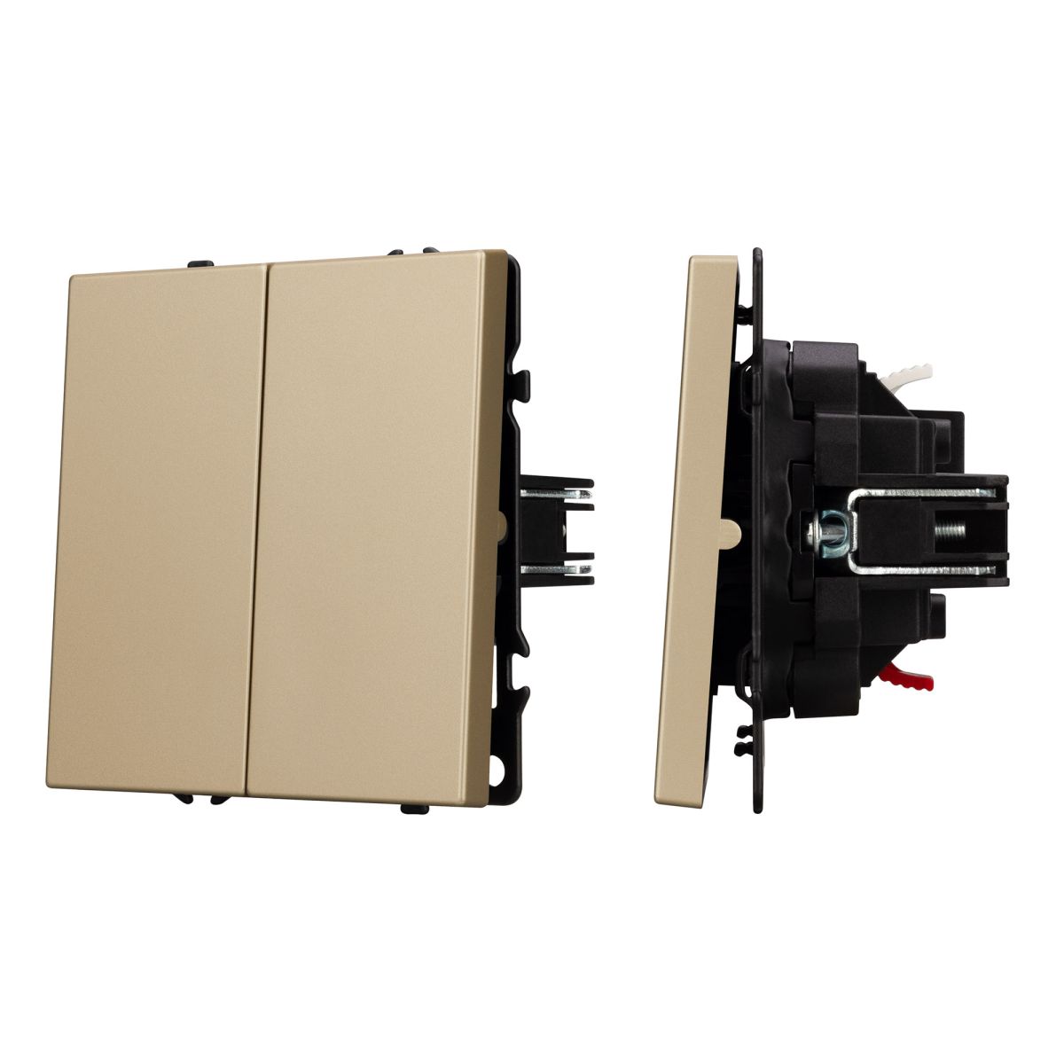 Механизм выключателя двухклавишный непроходной Arlight SWT-NOBE-MK02-SFPL-GD (230V, 10A) 054253