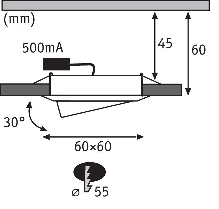 Встраиваемый светодиодный светильник Paulmann Drilled 92918
