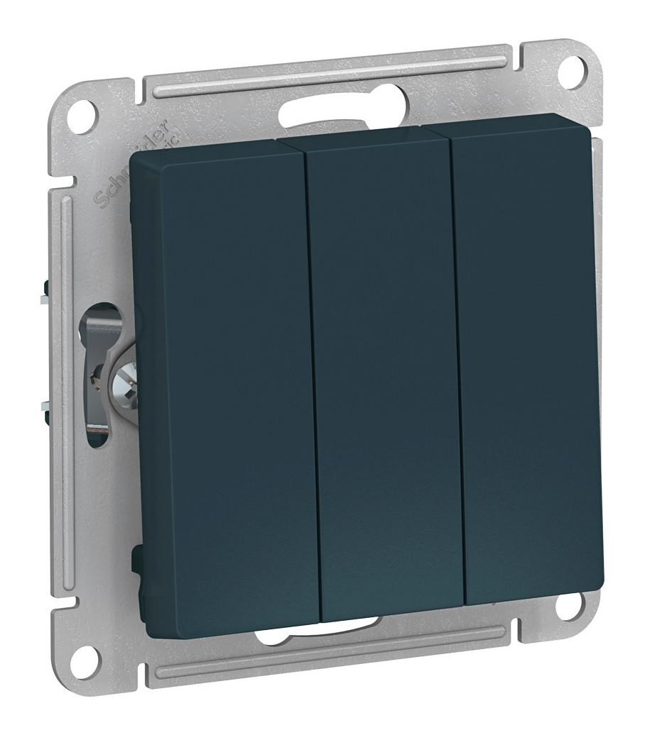 Выключатель 3-клавишный сх.1+1+1, 10АХ, механизм Systeme Electric AtlasDesign Изумруд ATN000831