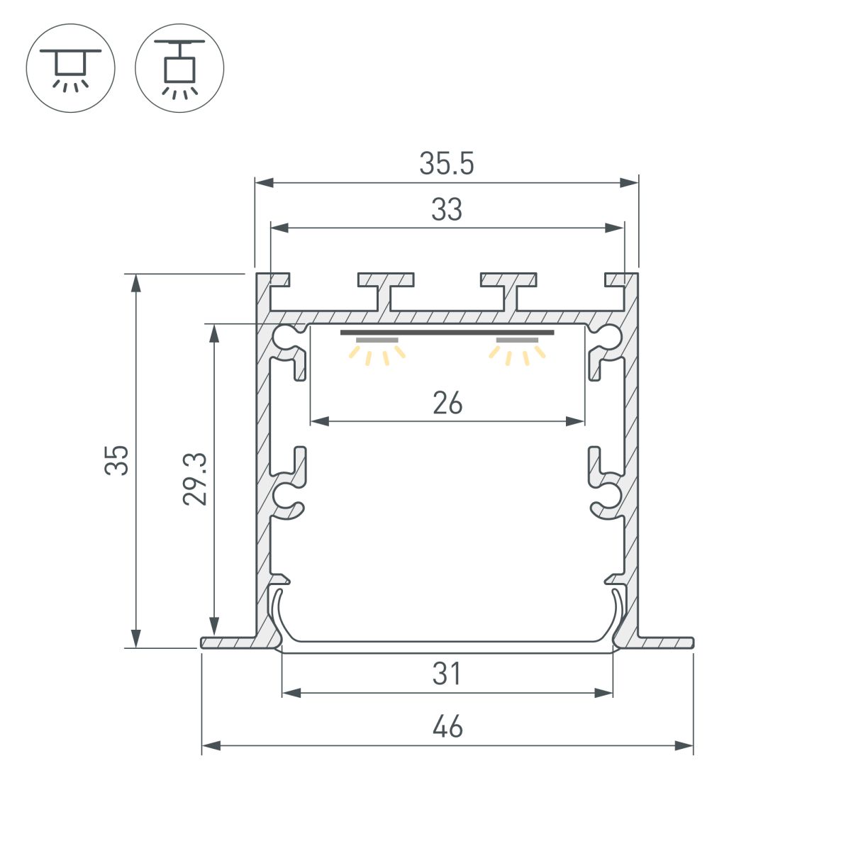 Профиль Arlight LINIA49-F-M-2500 WHITE (Алюминий) 059365 Профиль Arlight LINIA49-F-M-2500 WHITE (Алюминий) 059365