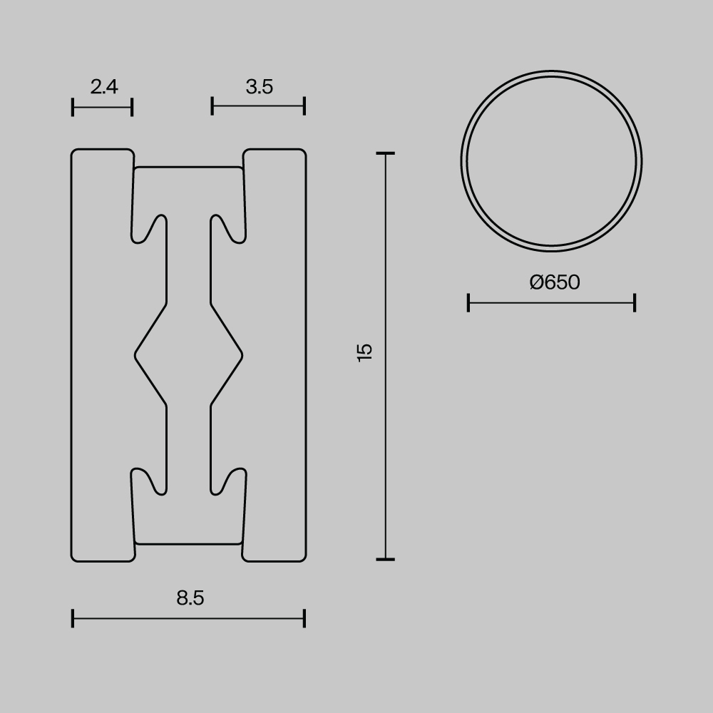 Шинопровод накладной/подвесной Maytoni Flarity TRX154-R-D650-PT Шинопровод накладной/подвесной Maytoni Flarity TRX154-R-D650-PT