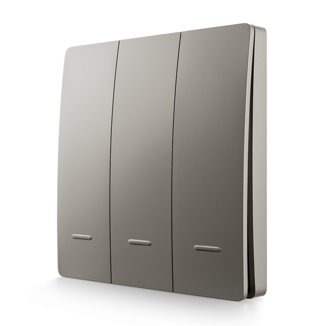 Выключатель кинетический 3кл., IP44, 2,4 ГГц, Smart, сер. Apeyron 04-80