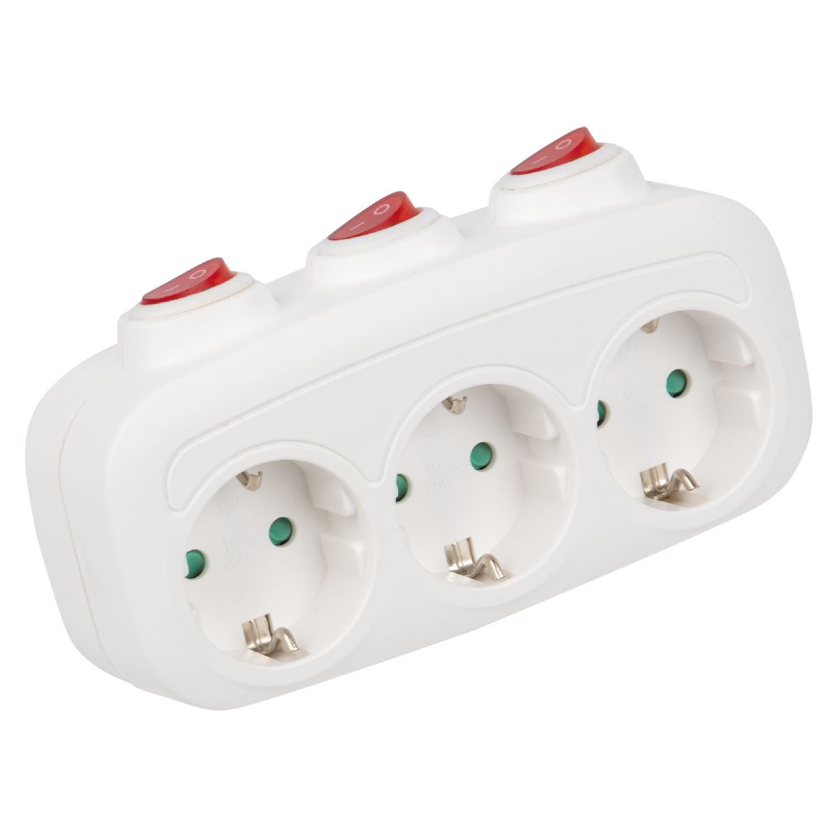 Разветвитель сетевой с выключателем Uniel S-GES3-16OB WHITE UL-00011239