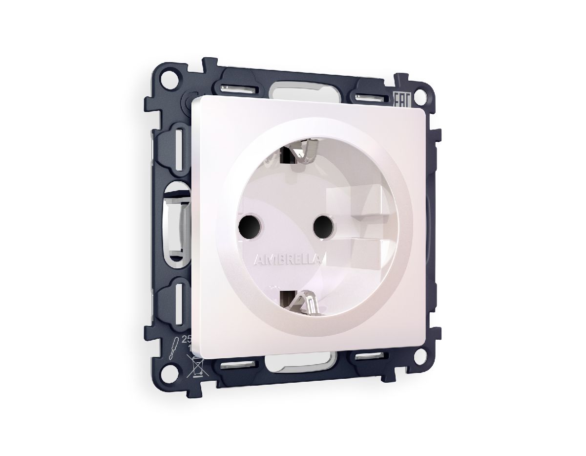 Комплект механизма розетки с/з со шторками Ambrella Volt Alfa MA207010