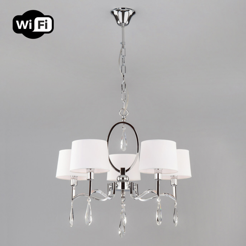 Подвесная люстра Eurosvet Madera 10127/5 хром/прозрачный хрусталь Strotskis Smart (10093/5) Подвесная люстра Eurosvet Madera 10127/5 хром/прозрачный хрусталь Strotskis Smart (10093/5)