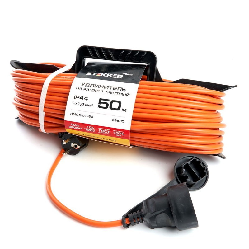 Удлинитель-шнур на рамке 1-местный Feron HM02-01-50 39630