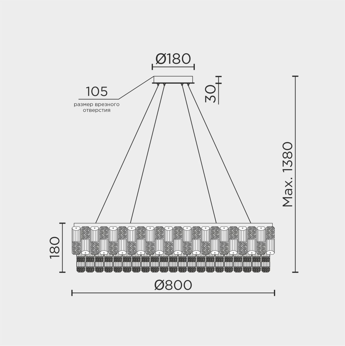 Подвесная люстра Modelux ML.7039.800 GD