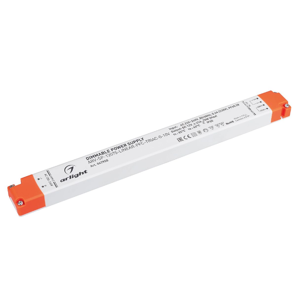 Блок питания Arlight ARV-SP-12075-LINEAR-PFC-TRIAC-0-10V (12V, 6.25A, 75W) 047950 Блок питания Arlight ARV-SP-12075-LINEAR-PFC-TRIAC-0-10V (12V, 6.25A, 75W) 047950