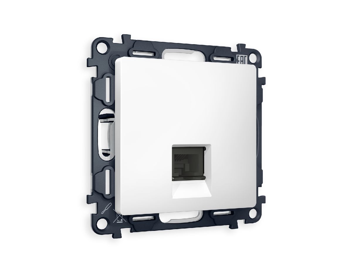 Комплект механизма компьютерной розетки RJ-45(8P8C) CAT6 со шторкой Ambrella Volt Alfa MA132010