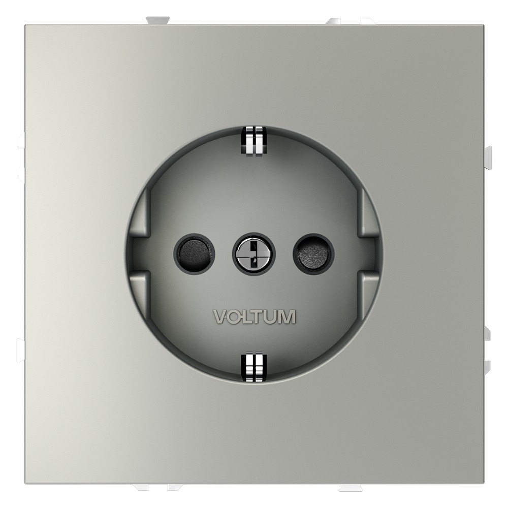 Розетка со шторками Voltum S70 VLS040205 (сталь)