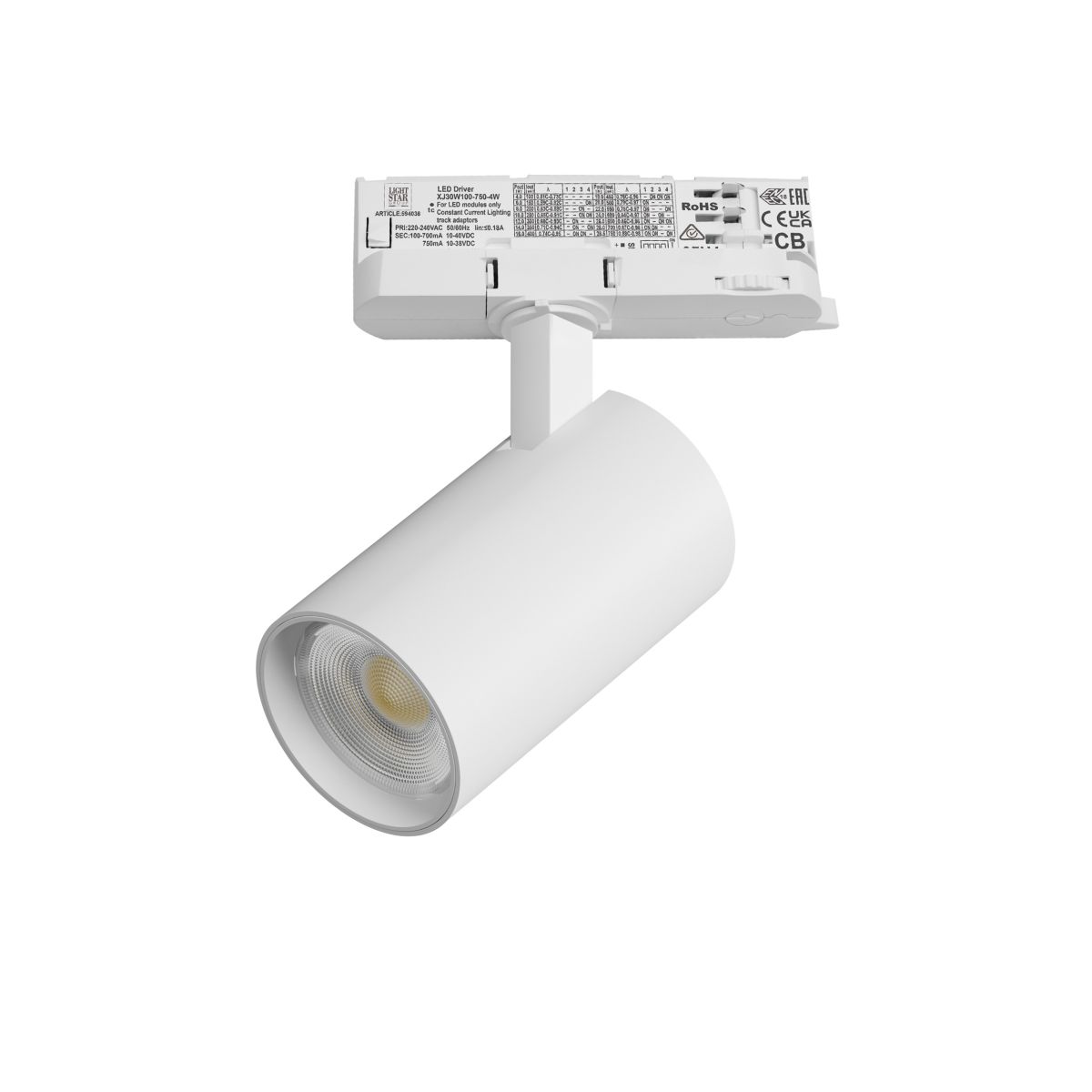Светильник для трековой системы Quattro LED с адаптером Lightstar Alta Base A5146QT (215146 + 594036)